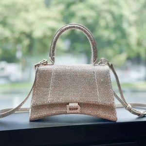 Sablier incrusté de strass diamant fourre-tout sac de créateur glisten sac à main pour femme sac à bandoulière de luxe en cuir véritable sac à main en cuir véritable sacs de soirée de mode