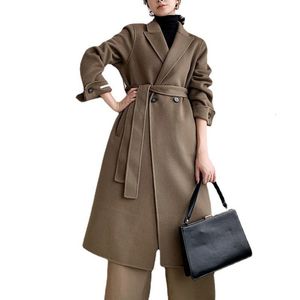 Damesjack Autumn Winter Wool Wollen Coats 2023 Fashion Ladies Casual jas plus size losse allmatch overjas vrouwelijk F279 230223