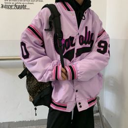 Vestes pour femmes Juciy Apple Bomber Femme Varsity Jacket Mode Baseball Américain Lâche Rétro Harajuku Manteau Bombers Été 230406