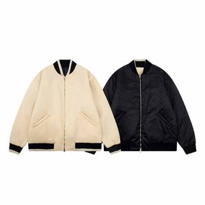 Veste femme Printemps et automne nouvelle couleur contraste lâche mode double face porter veste courte à glissière vêtements de baseball vêtements pour femmes