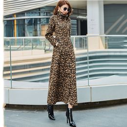 Damesjack tweed jas lente herfst mode stand kraag slanke overgave wollen tops winter luipaard print lange bovenkleding 230223