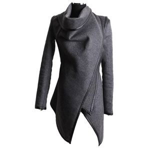 Vestes pour femmes 2021 hiver gothique décontracté bureau dame femmes pardessus mince haute rue femme mode gris plaine élégant chaud automne manteaux