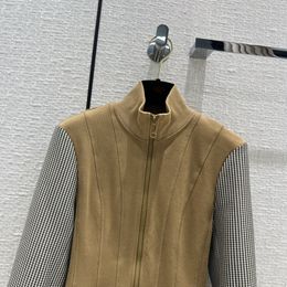 Jackets para mujeres 2022 marca de moda europea de otoño e invierno Nuevas mangas divididas Mil bird grid stand de algodón chaqueta 01