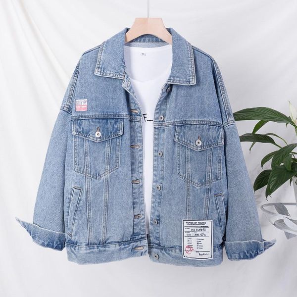 Vestes pour femmes 2022 printemps automne Denim veste femmes jean ample mode pardessus à manches longues manteau dames Streetwear grande taille 5XL