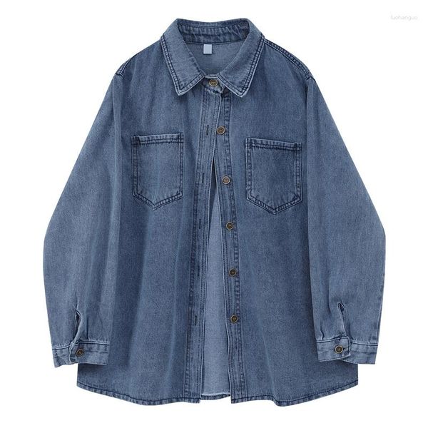 Vestes Femmes 2023 Automne Mode Vintage Denim Veste Femmes Lâche À Manches Longues Chemise Top Jeans Chemises Manteaux Manteaux