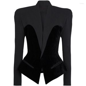 Vestes pour femmes 2023 Automne / Hiver Star Fashion Slim Fit Structure Silhouette Veste de costume épissé