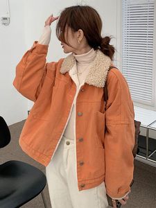 Vestes pour femmes 2023 automne hiver épais polaire veste femmes décontracté solide ample court manteau coréen mode Parka chaud coton vêtements