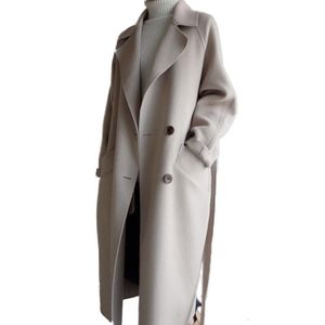 Vestes pour femmes 2023 automne hiver femmes manteau de laine grande taille manteaux amples double boutonnage cachemire Long pardessus femme F082 230223