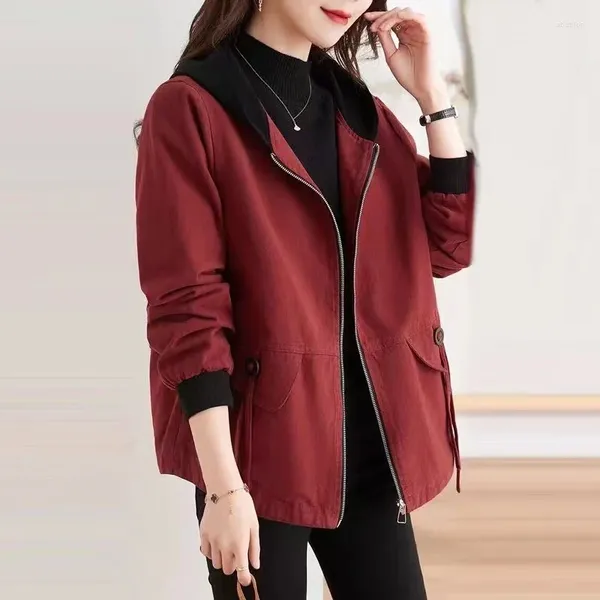 Vestes pour femmes 2023 veste mode printemps automne décontracté à capuche lâche fermeture éclair femme coupe-vent dames vêtements d'extérieur pardessus