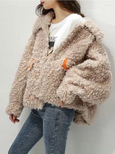 Jackets para mujeres 2023 Estilo coreano Fashion Winter Leede Jacket Luxury Luxury Floge Fur Coat Fuera Mujeres casuales Harajuku Cálido ropa exterior
