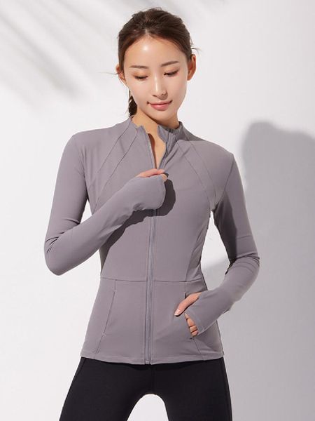 Chaquetas de mujer 2023, ropa deportiva para mujer, chaqueta deportiva de manga larga con cremallera, camiseta de Yoga para Fitness, Top de gimnasio, ropa deportiva, abrigos para correr, ropa de entrenamiento