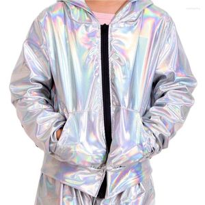 Chaquetas de mujer 2023 primavera otoño niños Audlt chaqueta de bombardero fluorescente ropa de actuación de escenario Paillette Feminina Casaco abrigo de baile de Hip Hop
