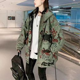 Vestes pour femmes 2023 printemps automne femmes surdimensionné veste ample manteau femme mode Camouflage imprimé Long Streetwear