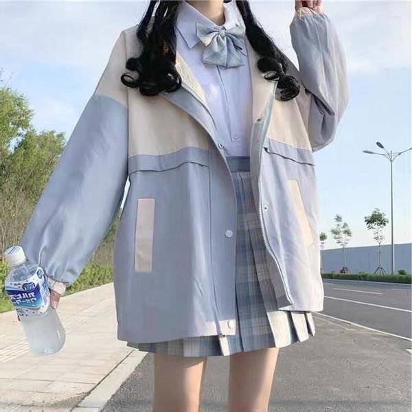 Chaquetas de mujer 2023 primavera otoño chaqueta de mujer moda Kpop diseño Original suelto Casual abrigo con cremallera ropa