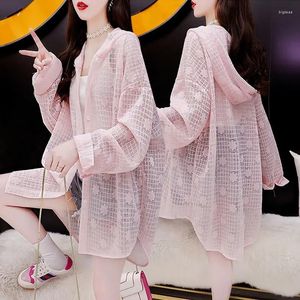 Vestes pour femmes 2023 été Protection solaire vêtements mode coréen simple boutonnage résistant aux UV à capuche mince ample décontracté femme veste