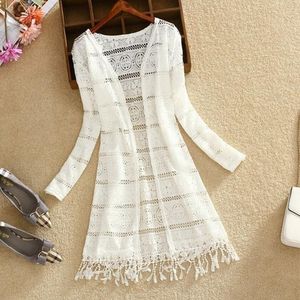 Vestes pour femmes 2023 été femmes Protection solaire vêtements plage vacances châle coréen grande taille mince manteau Crochet creux dentelle veste Y261