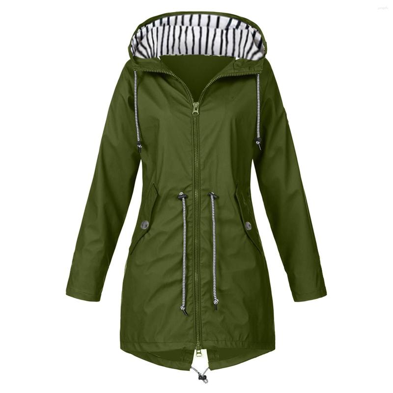 Giacche da donna 2023 Giacca antivento impermeabile Design con cappuccio corto Raincoat Casual Slim Fit Aiuto da pioggia traspirante