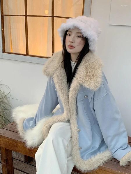 Chaquetas de mujer 2023 invierno moda coreana chaqueta cálida abrigo mujer outwear casual color puro oficina dama suelta espesar ropa diseño elegante