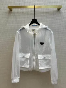 Damesjassen 2024 Nieuwe mode dames wit losse jas lange mouw oversized stevige pocket jas met capuchon