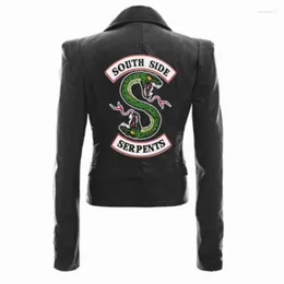 Vestes féminines 2024 Riverdale Pu Leather Veste Fashion Motorcycle court Southside Serpents Artificiel Coat