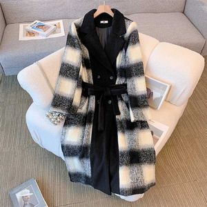 Damesjassen 66030 Plus Size Winter dikke vrouw dikke jas warme wollen hoogwaardige jas imitatie nerts lang vest dameskleding J231227