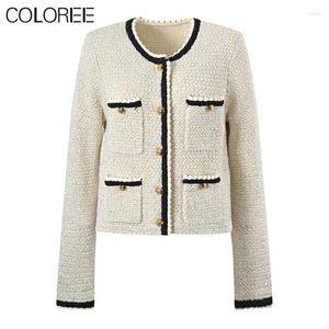 Vestes pour femmes Abrigo Mujer Invierno 2024 Printemps automne élégant o cou veste femme Boutons de lion de luxe hivernal