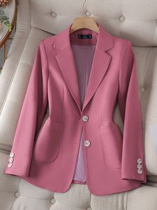 Vestes pour femmes Arrivée Automne Hiver Femmes Dames Outwear Blazer Rose Noir Beige Femme À Manches Longues Simple Poitrine Solide Veste Manteau 230803