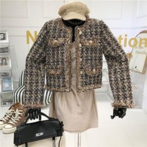 Chaquetas de mujer Llegada Runway Ladies Tweed Chaqueta corta Otoño Elegante Mujer Moda Borla Slim Top Coat