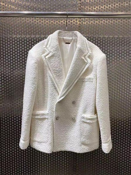 Vestes pour femmes automne et hiver 2023 Version coréenne Tempérament White Dame Little Fragrance Blazer Tweed Woed Womis Femmes