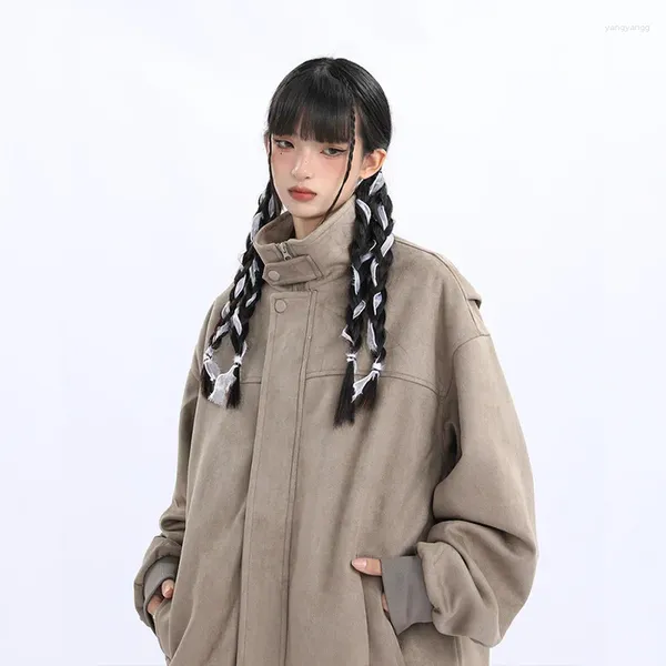 Vestes pour femmes automne et manteau d'hiver femelle rétro couleur unie solide en vrac de mode Hong Kong Baseball Models de mode Jacket
