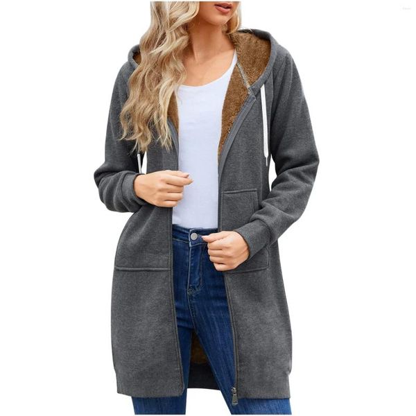 Vestes pour femmes automne et hiver couleur solide de couleur pour femmes mode flanelle décontractée en laine de veste robes de veste