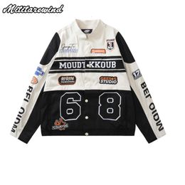 Vestes Femmes Automne Moto Biker Bord inférieur détachable Y2K Couple Manteau Broderie Lettres Numéro Outwear Hip Hop High Street Varsity Veste 230831