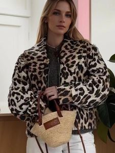 Vestes pour femmes automne vintage lâche pour femmes manteau de fashion printemps décontracté léopard à manches courtes à manches longues