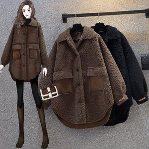 Vestes pour femmes automne hiver vêtements Faux cachemire veste manteau chaud grande taille laine d'agneau en gros femmes fourrure