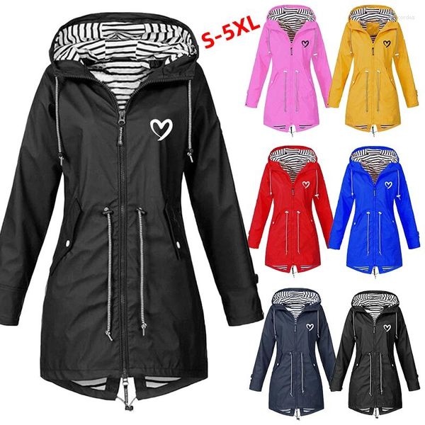 Vestes pour femmes automne femmes hiver femmes extérieures imperméables veste de pluie de ruissellement manteau grimper à manches à capuche