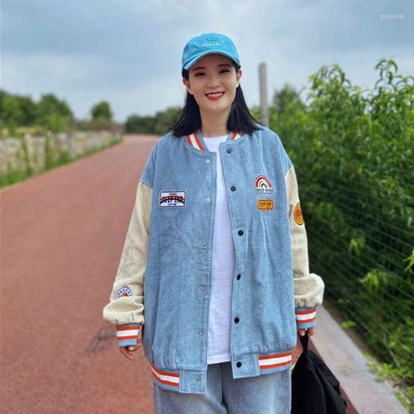 Vestes pour femmes veste de Baseball femmes 2023 printemps automne Harajuku BF Femme uniforme velours côtelé femme étudiante Ins marée