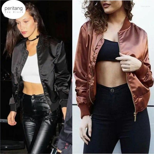 Chaquetas de mujer Chaqueta con hombros caídos con panel metálico negro Mujer Primavera Otoño 2024 Ropa deportiva para mujer y abrigos