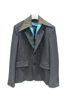 Vestes féminines Blazer False Two-once Stacking Design Version lâche de Modèles d'automne de mode polyvalente décontractée 2024