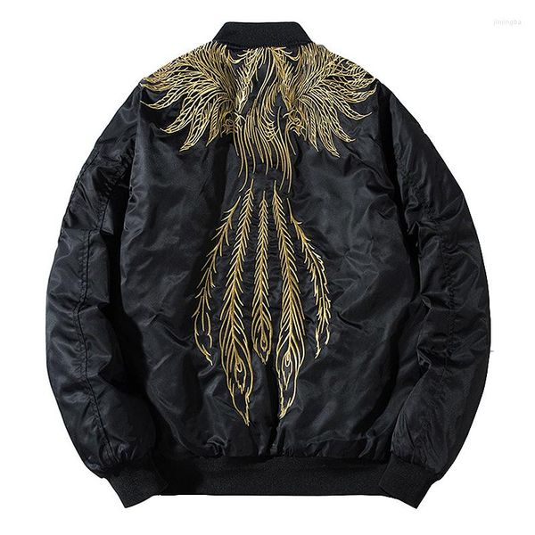 Chaquetas de mujer Bomber Phoenix Wing Feather bordado abrigo moda juvenil Streetwear HipHop chaqueta de béisbol estilo coreano japonés