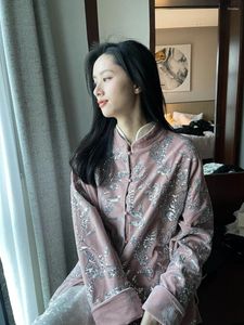 Vestes pour femmes manteau de velours brodé de style chinois vêtements annuels améliorés nationaux