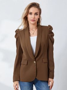 Vestes Femmes CHQCDarlys Femmes À Manches Longues Casual Blazer Ouvert Avant Un Bouton Travail Bureau Veste Printemps Automne Manteau Vêtements D'extérieur