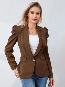 CHQCDarlys Dames Casual Blazer Met Lange Mouwen Open Voorzijde Een Knop Werk Kantoor Jas Lente Herfst Jas Bovenkleding