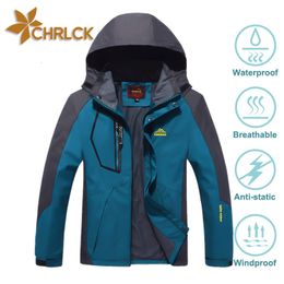 Vestes Femmes CHRLCK Veste de randonnée imperméable pour hommes grande taille coupe-vent coupe-vent Camping chasse course Trekking manteau de pêche hommes en plein air 230901