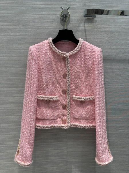 Chaquetas de mujer Chaqueta de caja clásica Tejido a mano Correas torcidas Moda casual 2024 Estilo de verano 0328