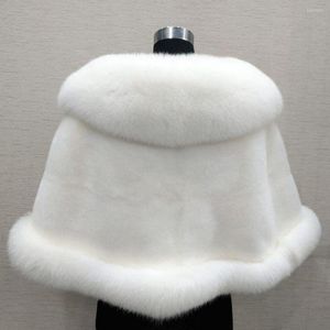 Damesjassen klassieke winterjas verdikte skin-touch faux bont sjaal vrouwen cape
