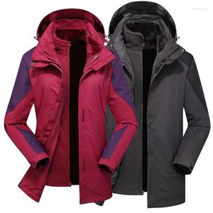 Vestes pour femmes Escalade Randonnée Veste Imperméable Pour Hommes Femmes Automne Hiver Manteau Chaud Ski Neige Pluie Coupe-Vent À Capuche Sports Coupe-Vent