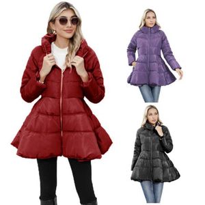 Vestes pour femmes manteau nouveau Design Sense coupe ajustée col debout femmes mi-longue taille épaissie coton manteau