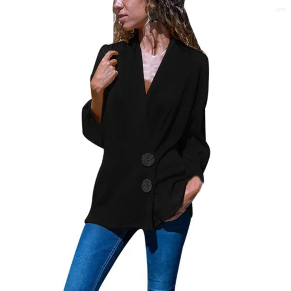 Chaquetas de mujer abrigo chaqueta mujer botón cuello en V ropa Bomber Top suelto ropa de calle sexi prendas de vestir exteriores Manteau Femme 2023