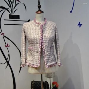 Chaquetas de mujer abrigo invierno viaje elegante pequeño fragante púrpura decoración cepillada celebridad delgada corta grande mujeres S