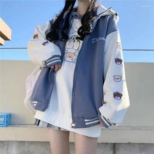 Vestes Femmes COZOK / Printemps Femmes Y2k À Capuche Rose Veste De Baseball Harajuku Casual Lâche Coréen Oversize Dames Manteau Streetwear Tops